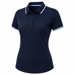 Polo à manches courtes pour femme de haute qualité, personnalisé, en coton, tendance, imprimé, avec logo décoratif, avec service OEM - Product Image 1
