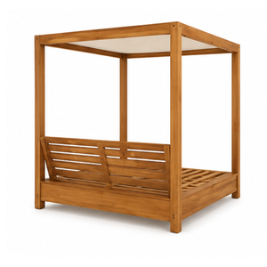 Cama de Exterior Moderna con Toldo de Madera Maciza para Hoteles de Lujo, Resorts, Villas y Jardines - Product Image 5