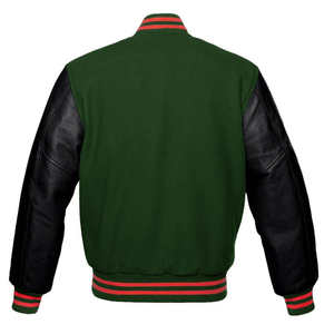 Veste de sport décontractée pour homme, style universitaire, col montant, patchwork uni, broderie Lettermen, imperméable et respirante - Product Image 4