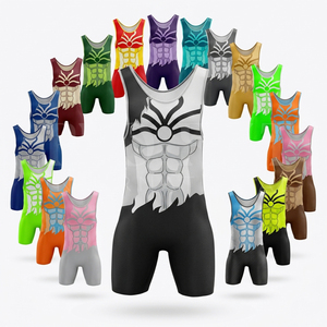Traje de Lucha Libre Cómodo y Ajustado, Sublimado Personalizado, Mono Deportivo sin Mangas, Uniforme de Entrenamiento de Grappling - Product Image 1