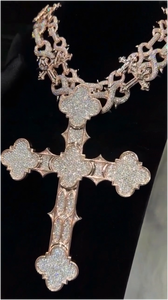 Colgantes de Cruz de Moissanita Clover con Diamantes Iced Out, Joyería Religiosa, Collar, Colgante Personalizado, Idea de Regalo - Product Image 6