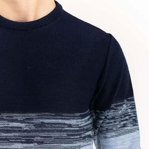 เสื้อสเวตเชิ้ตผู้ชาย คอวี ผ้าฟลีซ ถักลาย พิมพ์ลายตัวอักษรสีน้ำเงิน ทรงปกติ สวมใส่สบาย เหมาะสำหรับฤดูหนาว เป็นมิตรต่อสิ่งแวดล้อม - Product Image 6