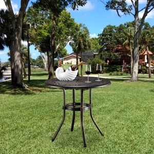 Tavolo da Pranzo Rotondo in Alluminio Pressofuso per Esterni XH 32*32*29\" (81*81*74cm) - Resistente ed Elegante per Intrattenimento all'Aperto - Product Image 5