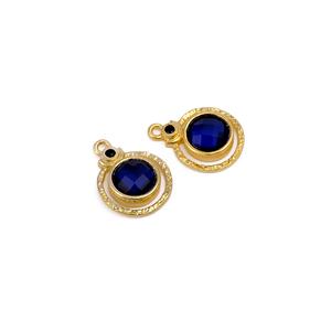 Iolite Quartz Handmade DIY Fashion Jewelry Gold Plated Round Faceted Gemstone Connectors As Jewelry Findings Components - Product Image 5