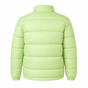 Dumela Men's <b>Light</b> Green Stand Collar Canvas <b>Puffer</b> <b>Jacket</b> Windproof Breathable Zipper Closure Casual Winter Wear Plain Front - Product Image 2