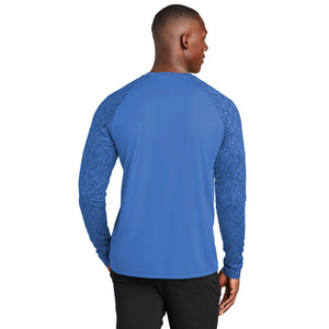 Wholesale Men's Long Sleeve Raglan Performance Shirt Solid Green Quick Dry Polyester UPF 50 Fishing Wear - Product Image 5