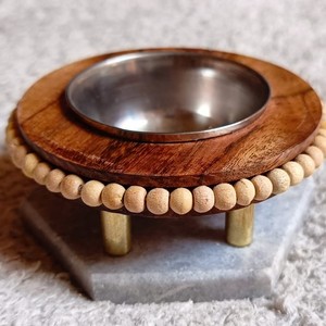 Wooden <b>Tea</b> <b>Light</b> Holder Round Handmade With Twine Bow For Home Decoration - Product Image 4