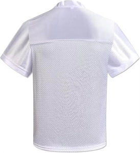 Athletic Knit Training White V-Neck Short Sleeve Mesh Soccer Jersey Breathable Mesh Custom Team Logo OEM Service - Product Image 2