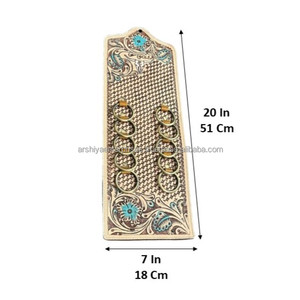 Nouveau support mural rustique en cuir de vachette artisanal pour foulards, torchons et chiffons, organisateur de cuisine, décoration intérieure - Product Image 2