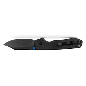 Couteaux de poche tactiques noirs pliables avec lame à pointe de lance à revêtement foncé, manche texturé et bouton de pouce pour le camping et les activités de plein air - Product Image 2