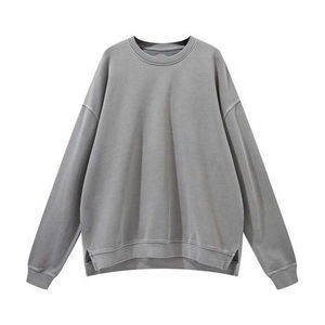 Sweat-shirts grande taille brodés avec logo personnalisé, effet délavé, service OEM/ODM, vêtements d'hiver, sweat-shirts basiques 100% coton - Product Image 3