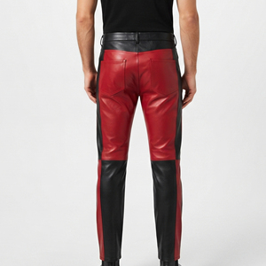 Wholesale Custom <b>Men</b> <b>Leather</b> Pants <b>Men</b> Fashion Streetwear <b>Leather</b> <b>Trousers</b> <b>Men</b> PU <b>Leather</b> Biker Pants <b>Men</b> Slim Fit <b>Leather</b> Pant - Product Image 2