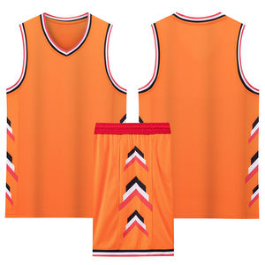 Conjunto de Uniforme de Baloncesto Unisex, Sin Mangas, Cuello en V, Rojo, Impresión Sublimada, Absorbe la Humedad, 100% Poliéster, Secado Rápido, Ajuste Atlético, para Todos - Product Image 5