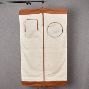 Modern Canvas <b>Garment</b> Bag <b>Cover</b> With Zipper Closure White Dustproof Storage Bag For Home Use - Product Image 1