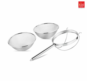 Multi-Purpose Stainless Steel IC Soup <b>Strainer</b> with Reinforce Mesh <b>Strainer</b> Handle Fine Mesh - Product Image 1