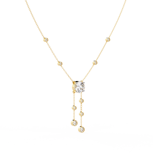 Collar de Diamantes de Oro Amarillo de 14k para Mujer, Corte Brillante Redondo, Diamantes Cultivados en Laboratorio, Certificado IGI, Estilo Clásico, Joyería de Boda - Product Image 2