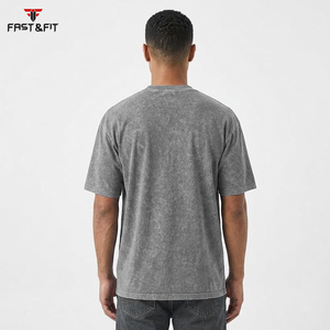 Wholesale 100% Cotton Regular Fit Acid Washed Logo T-<b>Shirt</b> <b>for</b> <b>Men</b> Custom Heavyweight Casual <b>Satin</b> Fabric Quick Dry - Product Image 2