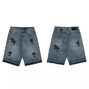Pantalones Cortos de Mezclilla para Hombre, Casuales, Elásticos, Ecológicos, de Secado Rápido, con Cierre de Cordón, en Azul y Negro, de Tela de Lona, para Gimnasio, Running y Uso Diario - Product Image 6