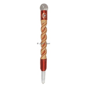 Varita de palo curativo de madera espiral de pentagrama para aliviar el estrés y aumentar la vitalidad - Product Image 1