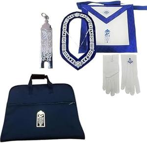 Delantal de Junior Warden de la Logia Azul, Regalia Masónica. Dimensiones del delantal: 14 x 16 pulgadas (tamaño masónico estándar) - Product Image 1