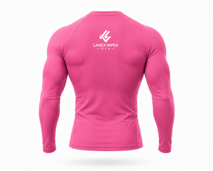 <b>Men's</b> Long Sleeve <b>Compression</b> <b>Shirt</b> Quick Dry Athletic Base Layer | Gym Workout Running Training Fitness Stretch Sports Top Pink - Product Image 3