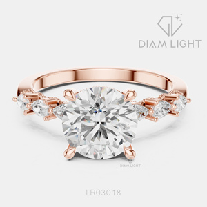 Élégante bague en or blanc 14 carats avec diamant de laboratoire rond de 2,00 carats, certifiée IGI, couleur F+, clarté VS+, bijoux de fiançailles et de mariage - Product Image 3