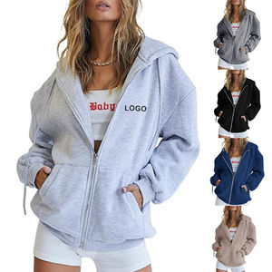 Sudaderas con Cremallera Unisex, Modernas y Elegantes, Sudaderas con Cremallera Personalizadas, Sudaderas Unisex Gruesas con Cremallera, de Algodón Grueso Francés/Felpa - Product Image 4