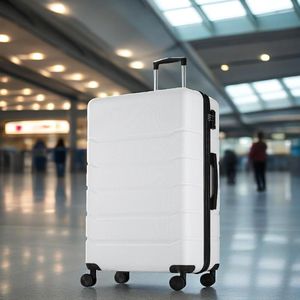 Valigia Rigida Espandibile da 20 Pollici con Ruote Girevoli e Serratura TSA, Bianca - Product Image 1