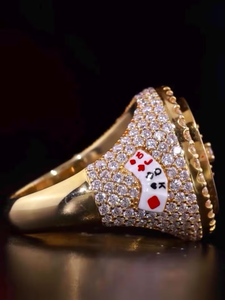 Bague de Luxe pour Homme, Style Casino Hip Hop, avec Roue de Roulette en Argent Entièrement Sertie de Moissanite, Détail Dés et Finition Diamantée - Product Image 3