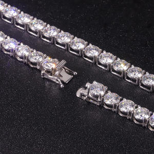 RAMDUT IMPEX Classic Moissanite Tennis Bracelet Silver Plated Channel Setting Large Sparkling Chain Bridal Jewelry <b>Gift</b> MSBR-20 - Product Image 2