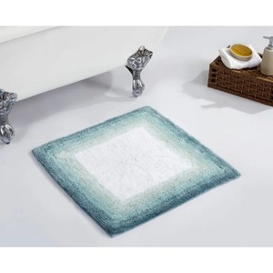 Modern Square Bath <b>Mat</b> 24 Inch Solid Color Tufted Non-Slip Rubber Backing Polypropylene Home Use - Product Image 2