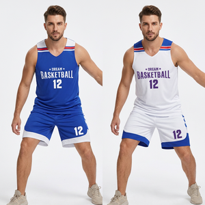 Ensemble de maillots de basket-ball Dream, col en V, sans manches, impression sublimée, polyester respirant, unisexe adulte, toutes saisons, uniformes d'équipe - Product Image 6