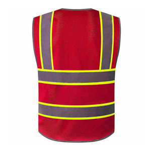 Chaleco de seguridad reflectante de diseño OEM, color verde de alta visibilidad con cremallera frontal, antiestático, ignífugo, ropa táctica. - Product Image 2