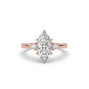 แหวนเพชรทรงมาร์คีส์เจียระไนแบบบริลเลียนท์ 2.10 กะรัต เพาะเลี้ยงในห้องปฏิบัติการ ตัวเรือนทองคำแท้ 14K แหวนหมั้นสุดหรูสำหรับผู้หญิง - Product Image 6