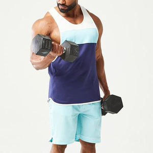 <b>Men</b> Knitted Stringer Tank Top Gym Workout Vest Breathable Sweat Wicking Muscle Training <b>Singlet</b> Custom Color Sportswear High - Product Image 2