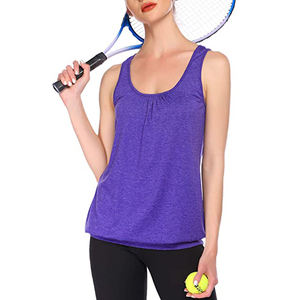 Women's <b>Purple</b> Racerback Tank Top Solid Color Knitted Breathable Casual Style Scoop Neck Sleeveless Tank Tops For Womens - Product Image 2