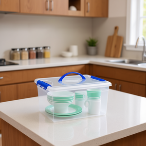 Scatole originali in plastica da 12 litri con coperchio e maniglia per l'organizzazione della cucina - Product Image 3