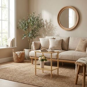 Solid Wood Side <b>Table</b> with Storage Shelf, Postmodern Coffee End <b>Table</b> for Living Room, Bedroom, Sofa Side and <b>Small</b> Space - Product Image 2