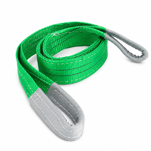 Sangle plate en polyester vert robuste pour levage, capacité 2000 kg, largeur 50 mm, facteur de sécurité 8:1, manipulation sécurisée, grande taille - Product Image 1