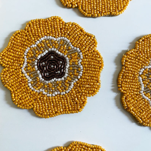 Handmade Eco-Friendly Luxury <b>Beaded</b> <b>Coasters</b> Customizable Floral Drink <b>Coasters</b> Set of 4/6 by Whimsy Art Craft - Product Image 6