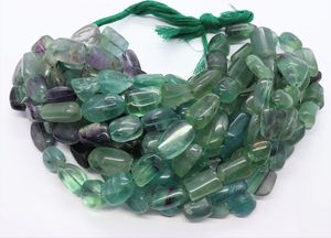 ลูกปัดฟลูออไรต์หลายสีทรงหยดน้ำขนาด 14-15 มม. ลูกปัดพลอยฟลูออไรต์หลายสีทรงหยดน้ำขนาด 16 นิ้ว ฟลูออไรต์ขัดเงา - Product Image 2