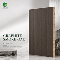 Panneau OSB mélaminé Jinbase 18 mm en chêne fumé graphite 1220x2440 mm E0, panneau à fibres orientées, poncé, certifié CE, garantie 1 an