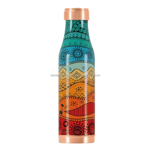 Botella de cobre de alta calidad con adhesivo y acabado pulido para beber y uso en la cocina, botella de cobre a prueba de fugas. - Product Image 1