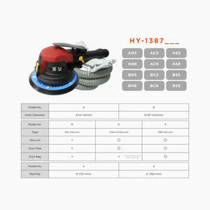 Ponceuse pneumatique sans huile de 5 pouces à performance optimale avec échappement arrière 12000 tr/min et vitesse variable pour des projets de ponçage efficaces - Product Image 3