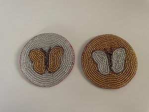 Handmade Butterfly <b>Beaded</b> <b>Coasters</b> Set of 2 - Product Image 5