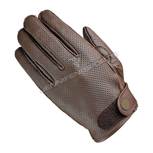 Gants de moto 100% cuir de chèvre perforé, à doigts entiers, compatibles écran tactile, coupe-vent, unisexes, pour la moto en extérieur - Product Image 1