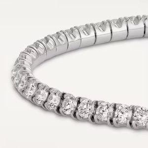 Bracelet tennis de luxe en forme de diamant pour hommes et femmes, serti de zircone cubique taille ronde, plaqué or blanc - Product Image 6