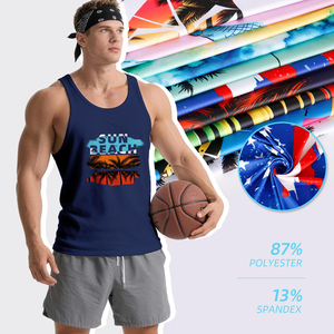 Vêtements de plage pour hommes 100% coton, design imprimé par sublimation personnalisé, vêtements décontractés, hauts athlétiques avec logo imprimé - Product Image 2