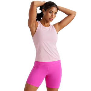 Top sin mangas con abertura frontal en forma de llave para mujer, mezcla de algodón y poliéster, detalle circular en el pecho, cuello redondo, chaleco femenino de verano - Product Image 1