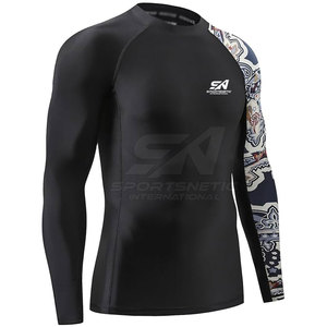 <b>Men</b> Rash Guard <b>Compression</b> <b>Shirt</b> Quick Dry Stretch Fabric <b>Men</b> Rash Guard <b>For</b> MMA Gym Training Performance Rash Guard - Product Image 2